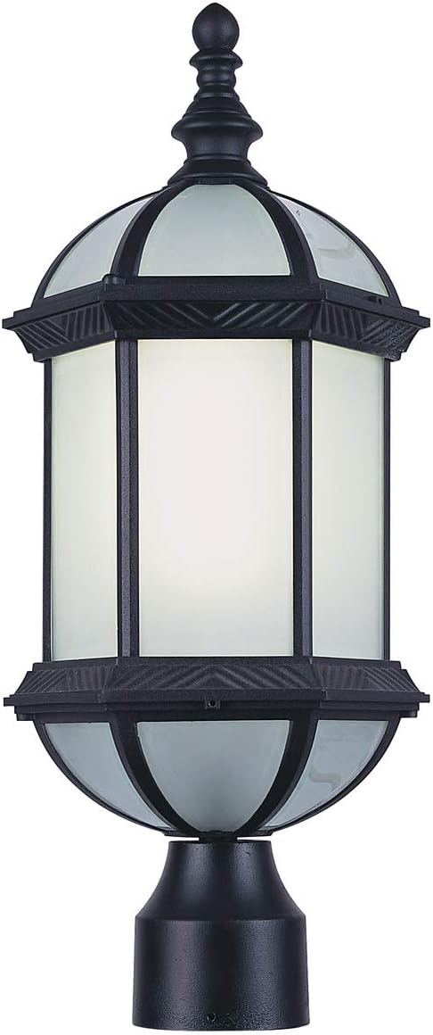 Trans Globe Lighting 4186 BK Wentworth Collection One Light Outdoor Lantern Style Post Mount Head I in a Black Finish I Traditional Style Light Fixture I