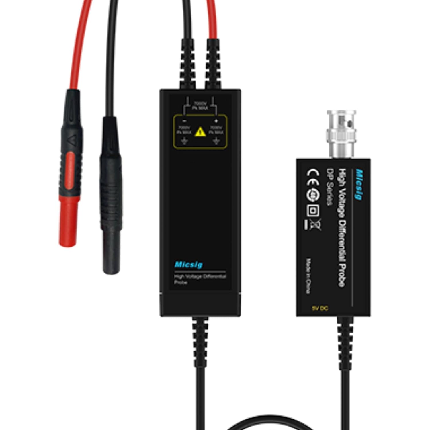 Micsig DP7000 High Voltage Differential Probe Kit, 7000V 100MHz, 3.5ns Rise Time, 100X/1000X Attenuation Rate, Oscilloscope Probe Kit Accessory