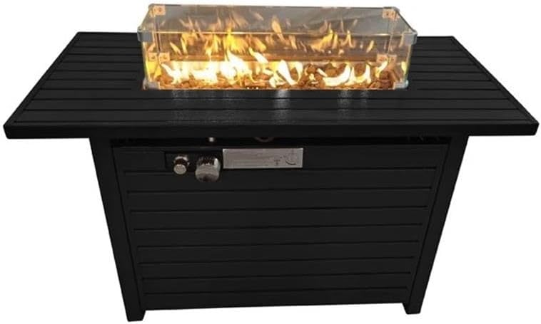 Living Source 25'' H x 42'' W Steel Propane Outdoor Fire Pit Table with Lid