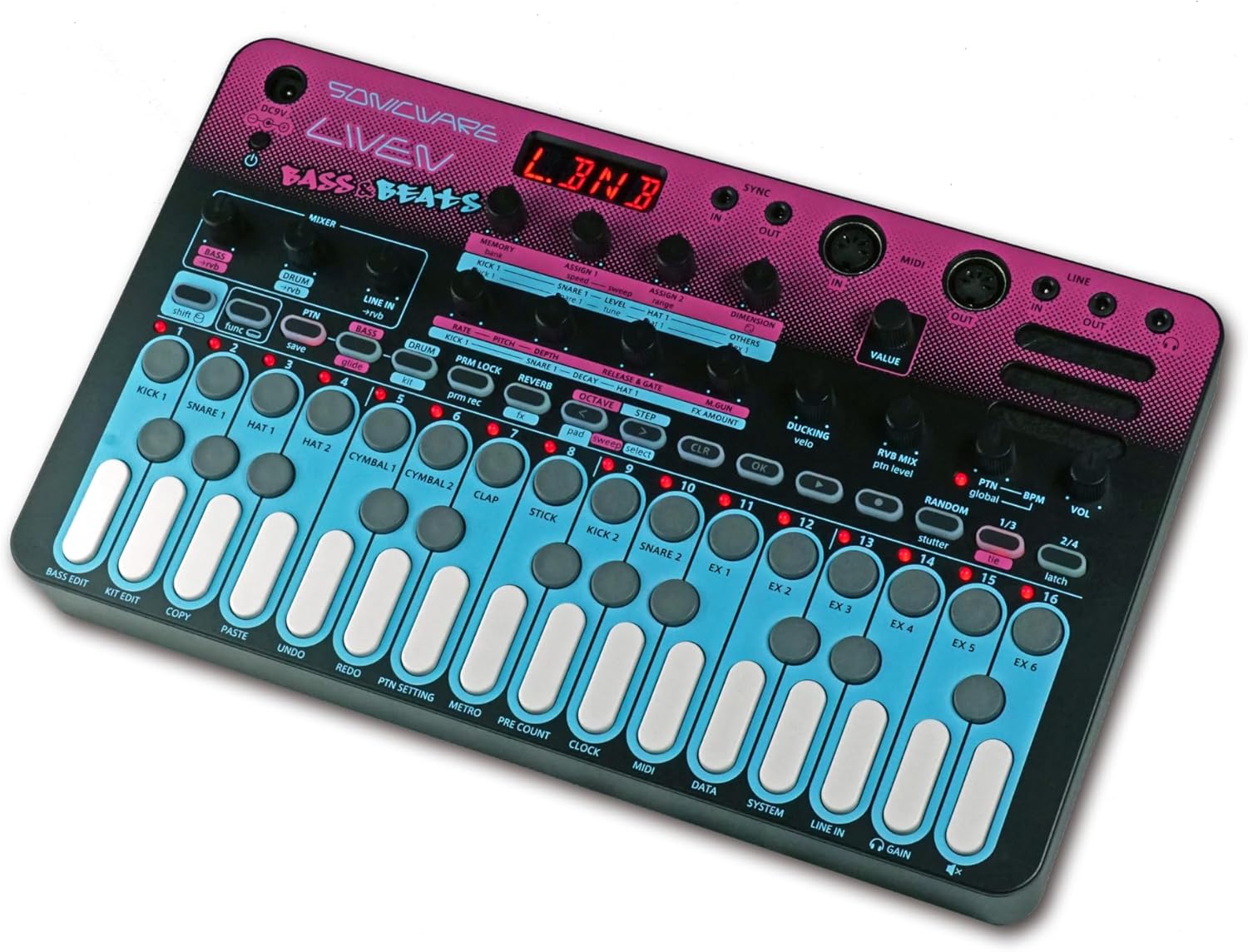 Sonicware Liven BASS&BEATS [Wavetable Bass Synthesizer and Drum Machine] Groove Box