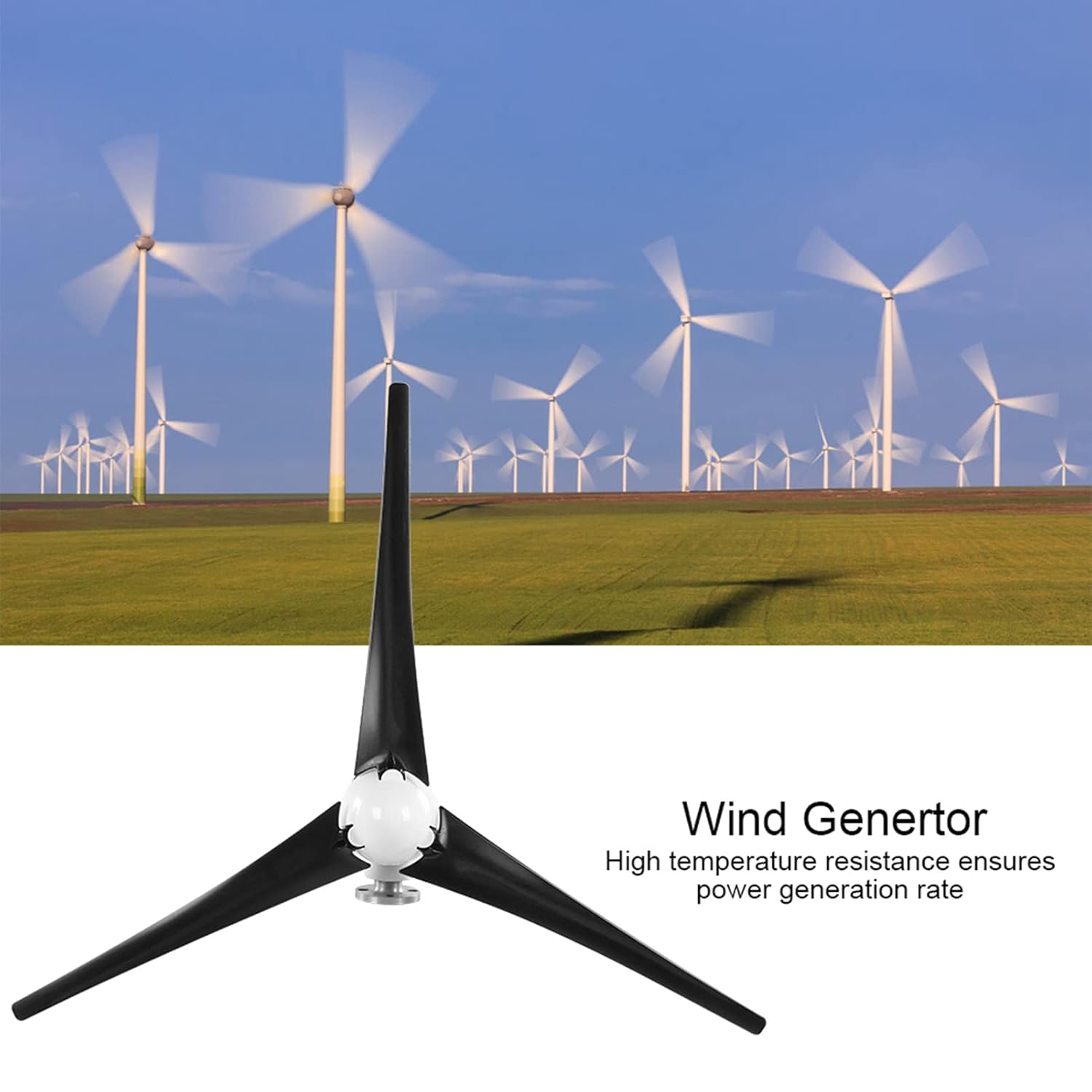 Aerogenerator Kit, 100W Wind Turbines, Mini Wind Generator Kit with 3 Blades ThreePhase Alternator Power Supply Power Generators (12V)