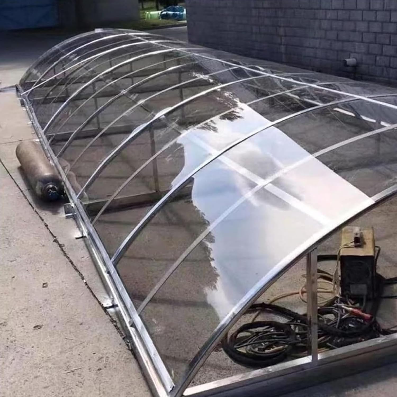 Polycarbonate Sheets, Roofing Greenhouse Clear Plastic Panels,Glassfiber Sunshine Board Rainproof Insulation for Greenhouse Canopy,Waterproof UV Protection,Outdoor Garden Patio Covers ( Size : 3.3x16.