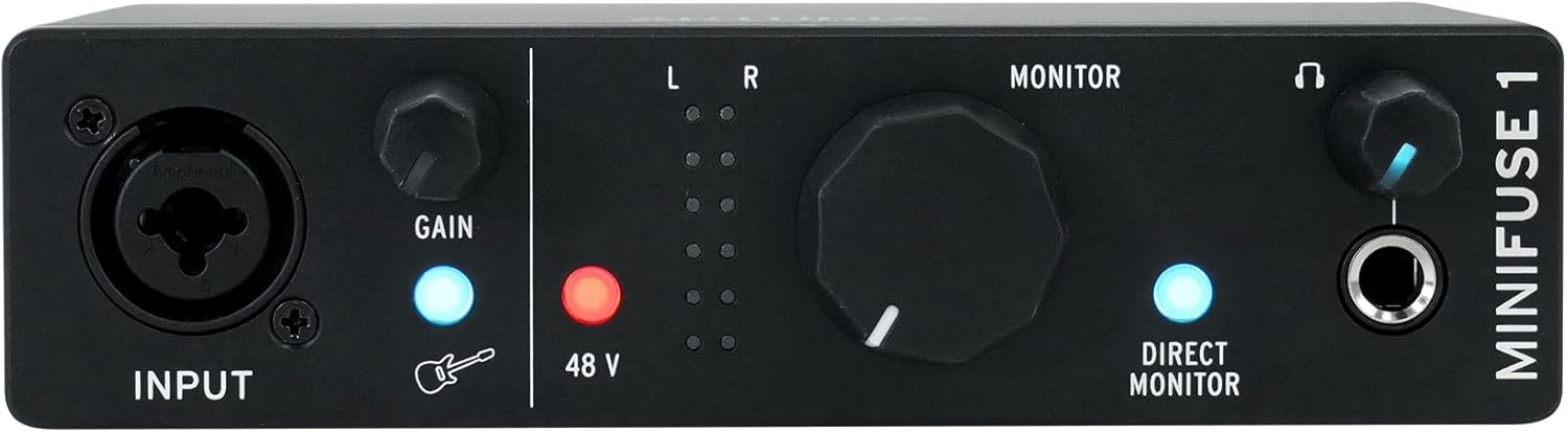 Audiosavings Bundle: Arturia Minifuse 1 Portable Solo Audio USB Recording Interface+Software Bundle with Rockville RCM03 Pro Studio Recording Microphone + Rockville PRO-M50 Studio Headphones (3 Items)