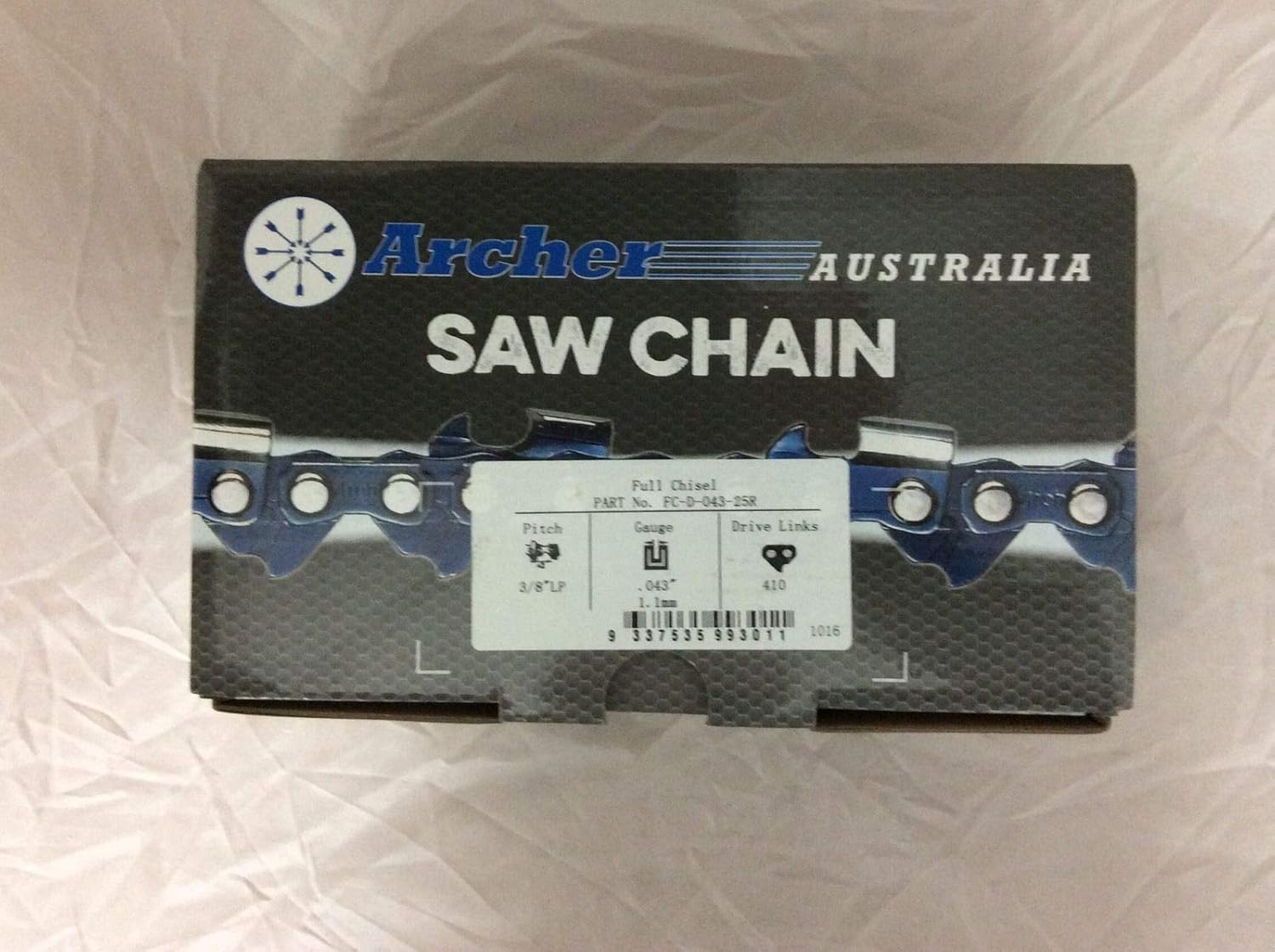 Archer Chainsaw Chain 25ft Roll 3/8LP .043 Full Chisel