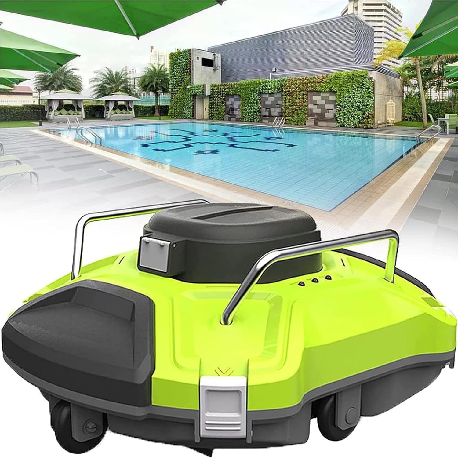 Cordless Robotic Pool Cleaner, Robotic Pool Cleaners, Robotic Pool Cleaner Cordless Pool Vacuum Fully Automatic Swimming Pool Cleaning Robot White for Above/In-Ground Pools