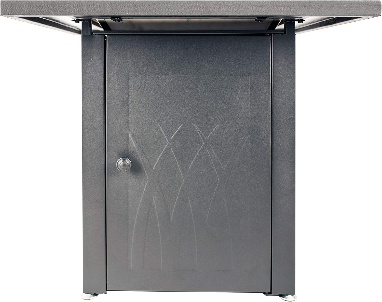 Pleasant Hearth GHP Group OFG824T Atlantis Table Gas fire Pit, Matte Black/Tile Top