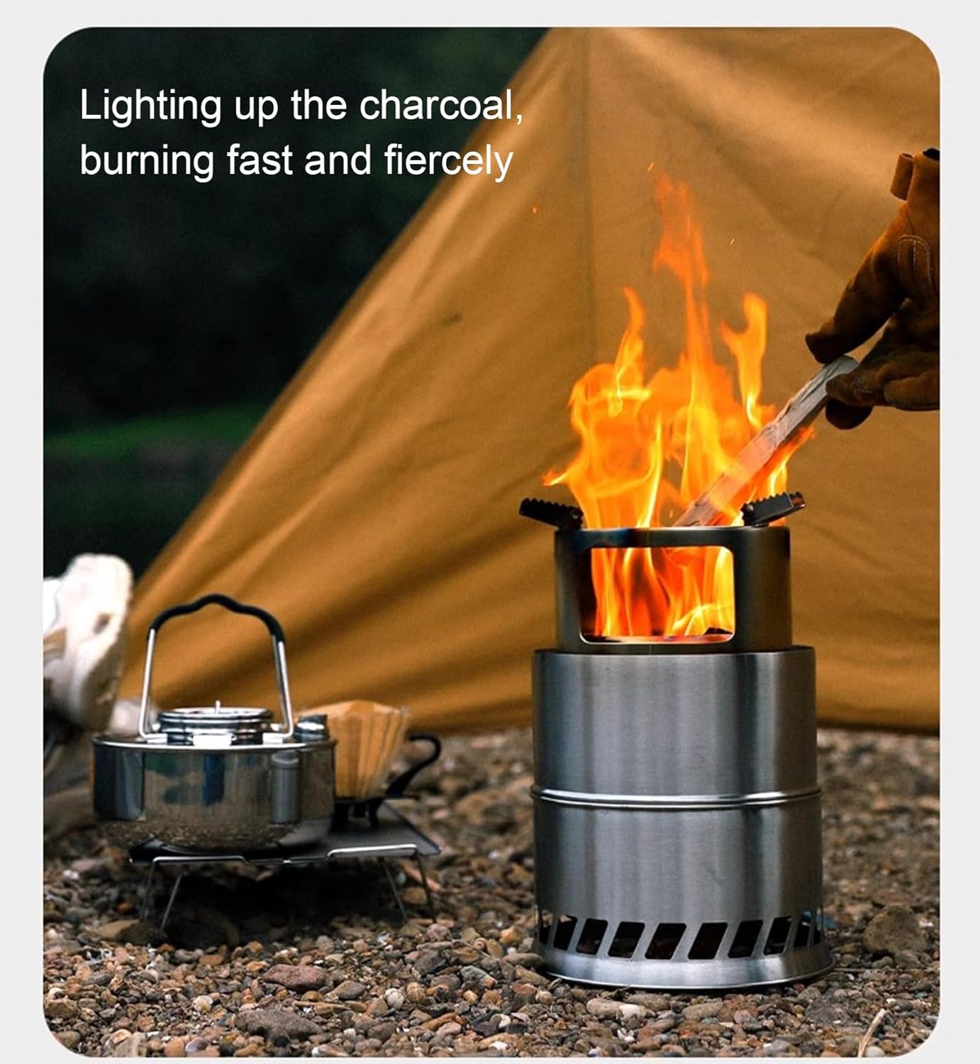 Smokeless Fire Pit with Stand Portable Stainless Steel Bonfire Pit Outdoor Wood Burning Firepit for Outside Patio Camping,Large