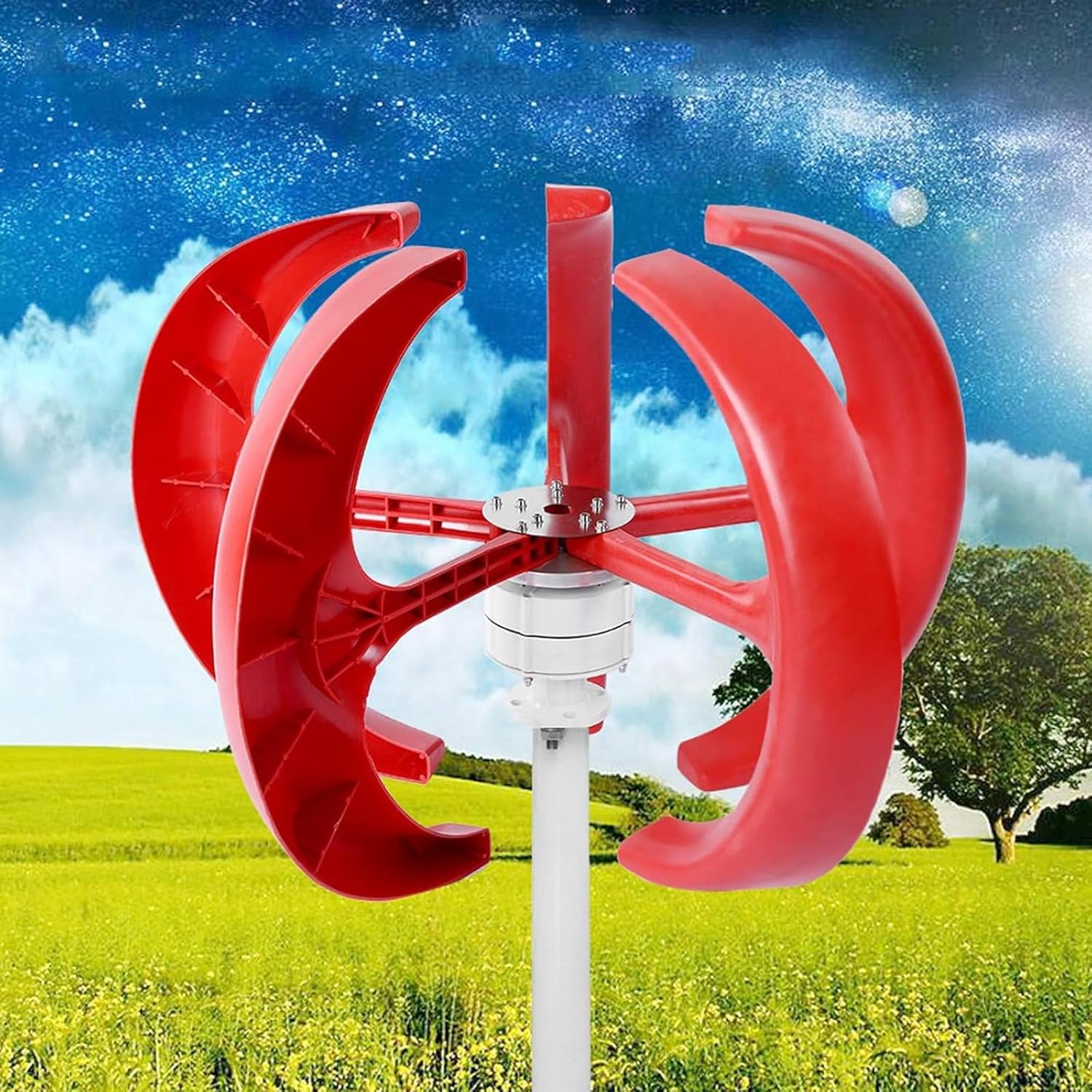 Wind Turbine Generator Kit,Vertical Wind Turbine Electricity Set,5 Blade Horizontal Wind Power Generator Kit For Home,Boat,Marine,Monitoring,Street Lighting(Size:300W)