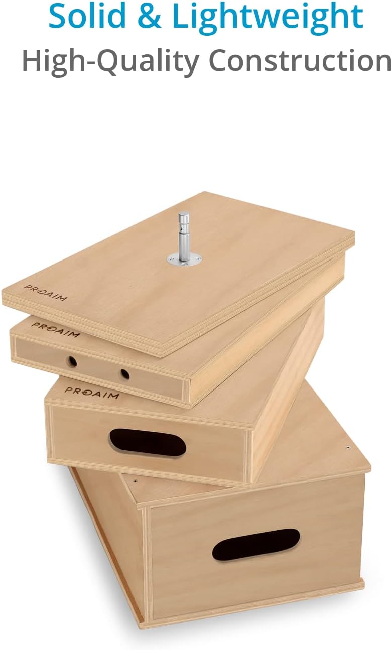 PROAIM Nested APPL-Box Set for Studio, Film Set & Photography. 5/8” Baby Pin Mount for Accessories. Multifunctional Wooden Boxes for Propping, Levelling, Sitting, or Standing (AB-12)