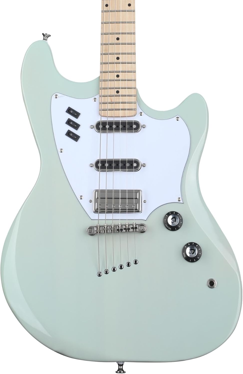 Guild Guitars Surfliner Solid Body Electric Guitar White Sage - Classic Styling with Modern Features, Guild Rocker Pickup Switching System with Master Volume, Tone Control and 3 Switches