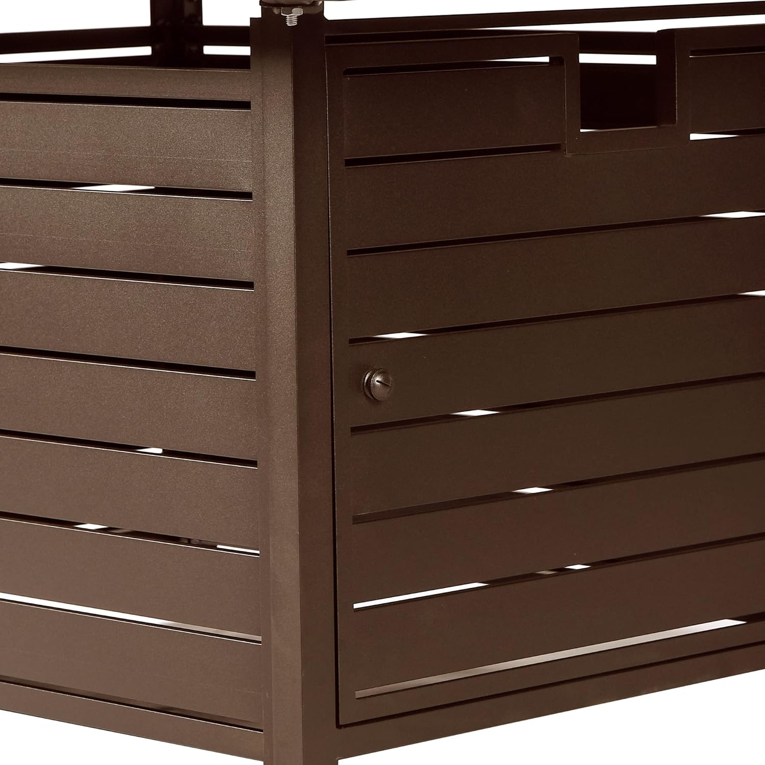 Rectangular 48 in. x 36 in. Aluminum Propane Fire Pit Table, Glass Beads, Two Covers, Lid, 57,000 BTUs in Brown Finish