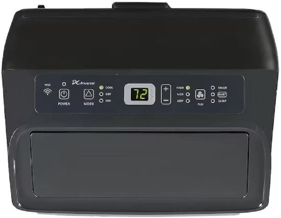 Hisense 10,000-BTU DOE Inverter 115V 550-sq ft Grey Wi-Fi Portable Air Conditioner w/ Remote (Renewed)