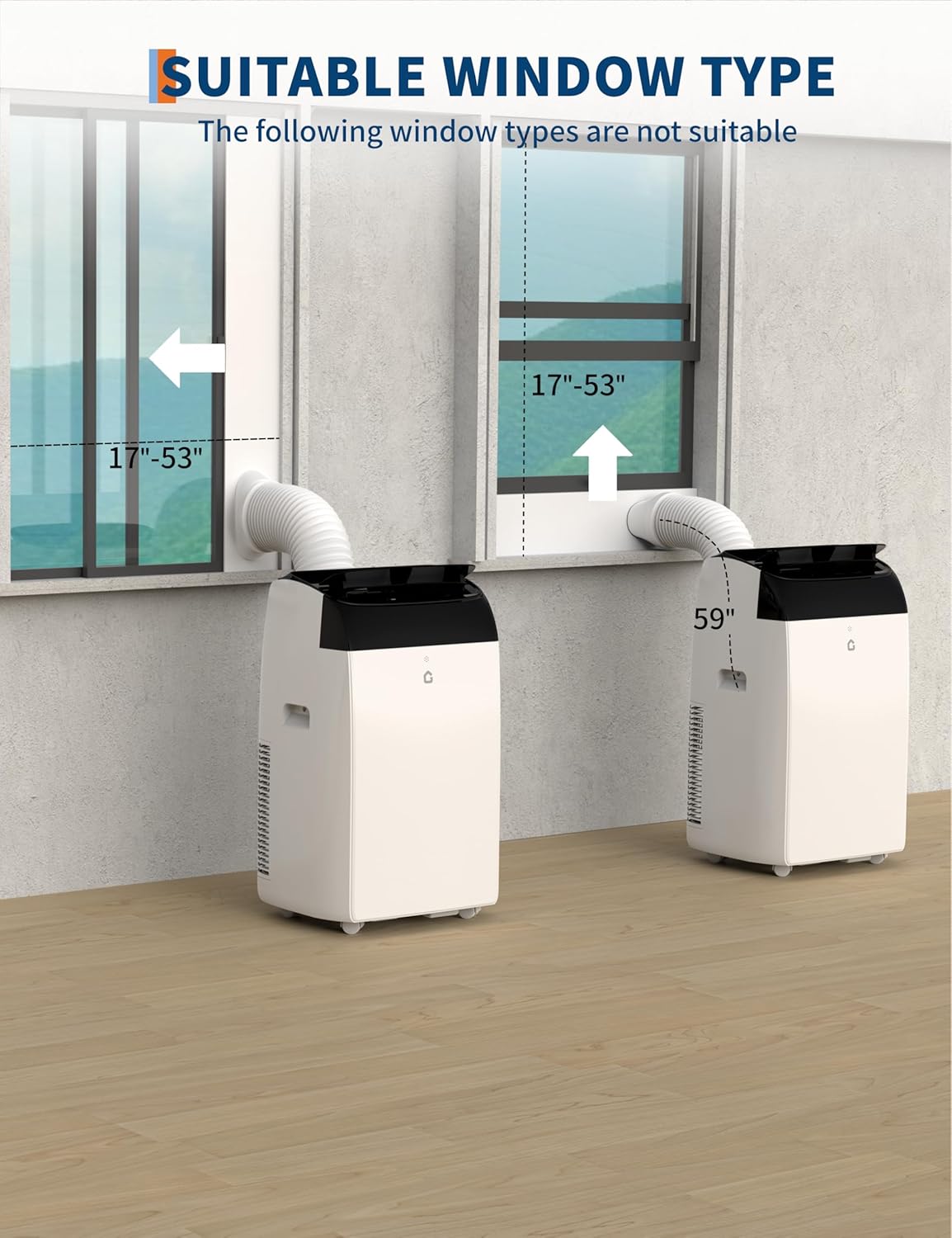 14,000 BTU Portable Air Conditioner with Cover, US Regulation Size - 3-in-1 Cooling, Dehumidifying & Fan Modes, Remote Control, 24H Timer, Auto Evaporation, Sleep Mode, Easy Installation Kit for Home