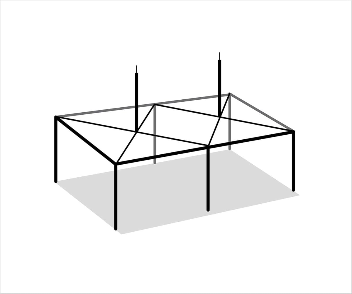 15' x 30' High Peak Canopy Tent Frame Only | for Parties, Vendors, Weddings, and Events | Commercial and Residential Use (Tent Top Not Included)