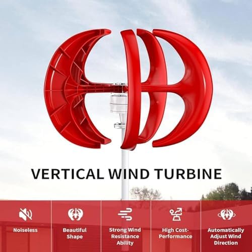 1200W Wind Turbine Generator Kit - 12V/24V Vertical Axis 5-Blade Windmill with Controller for Outdoor Renewable Energy Power Generation, Ideal for Off-Grid Use
