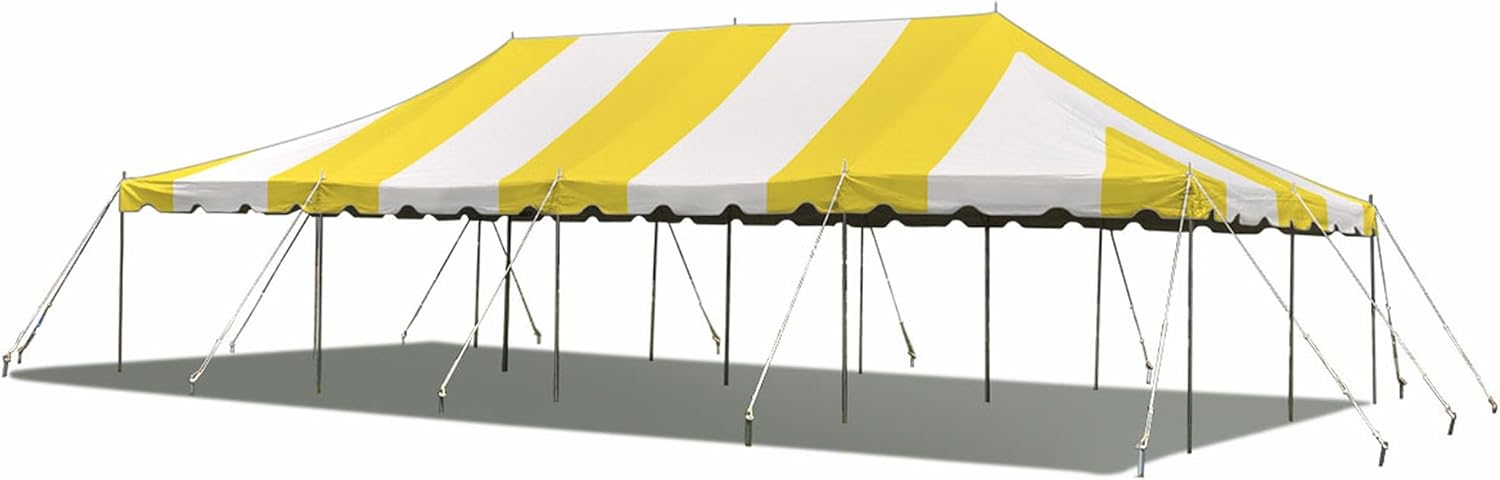Party Tents Direct 20'x40' Weekender Canopy Pole Tent - Easy Up Canopy Tent with 160 Person Capacity - Outdoor Canopies for Parties, Weddings, & Events (Yellow/White Top)