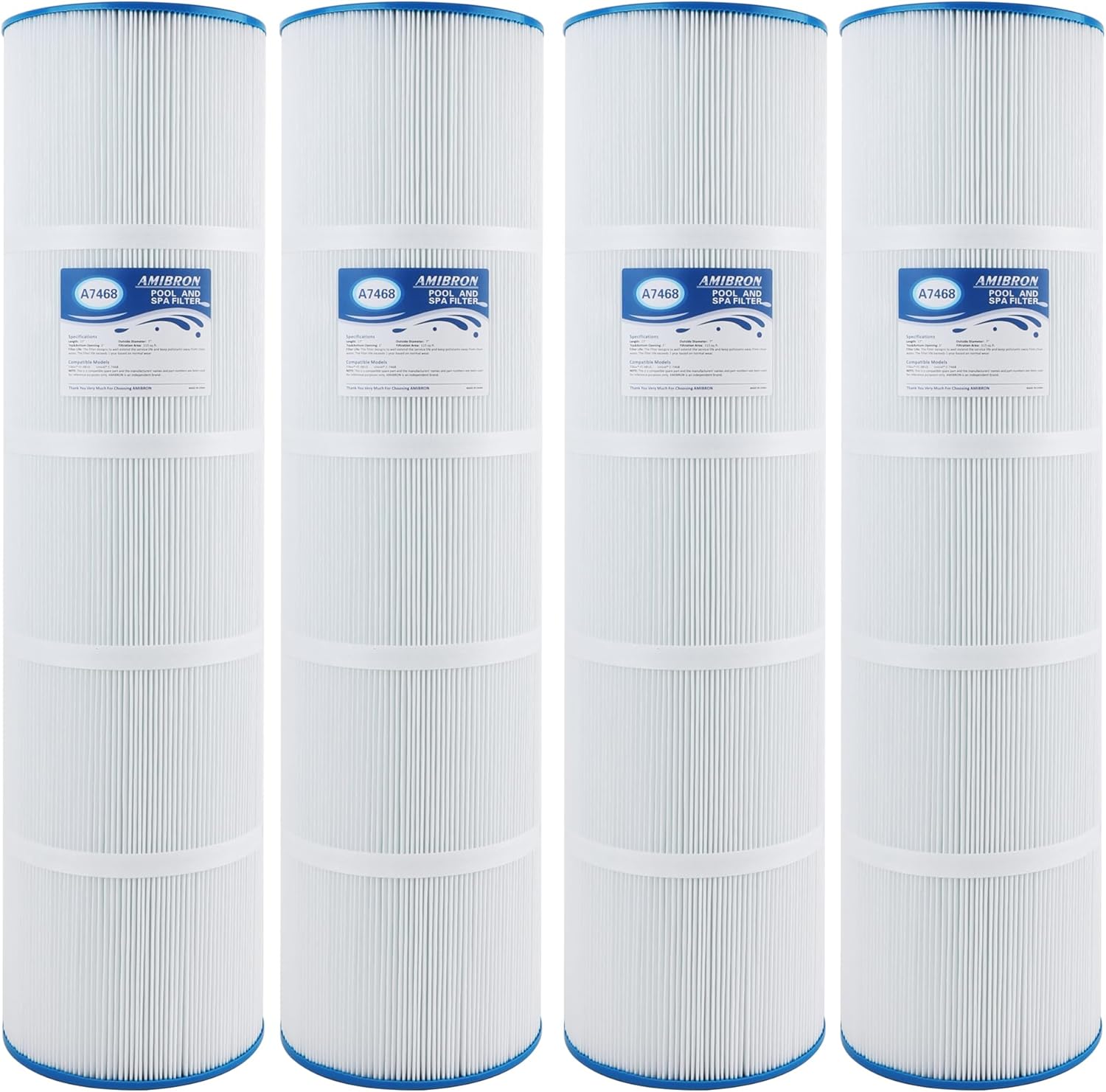 C-7468 Replaces Jandy CL460, CV460 Filter Cartridge, Compatible with Filbur FC-0810, Pleatco PJAN115, R0554600, Ultral-A9, FC-6410, Baleen AK-60432, 4X115 sq.ft Pool Filter 4 Pack