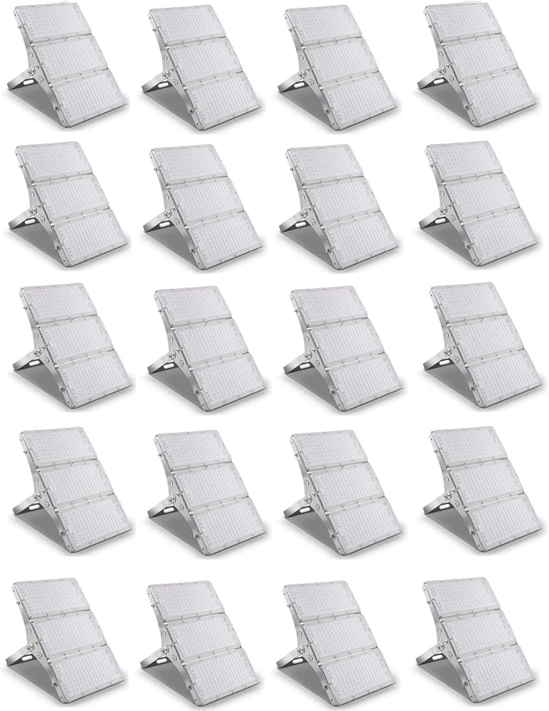 20 Pack 300W LED Flood Lights Outdoor, Super Bright 30000LM 6500K Daylight White Security Floodlights, IP67 Waterproof LED Work Light for Garden, Yard, Stadium, Warehouse, Square, Billboard