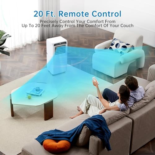 8000BTU Portable Air Conditioner with Cooling Function, Compact and Lightweight Design for Easy Portability, Ideal for Small to Medium Rooms, Energy Efficient Operation, Quiet Performance, Includes Wi
