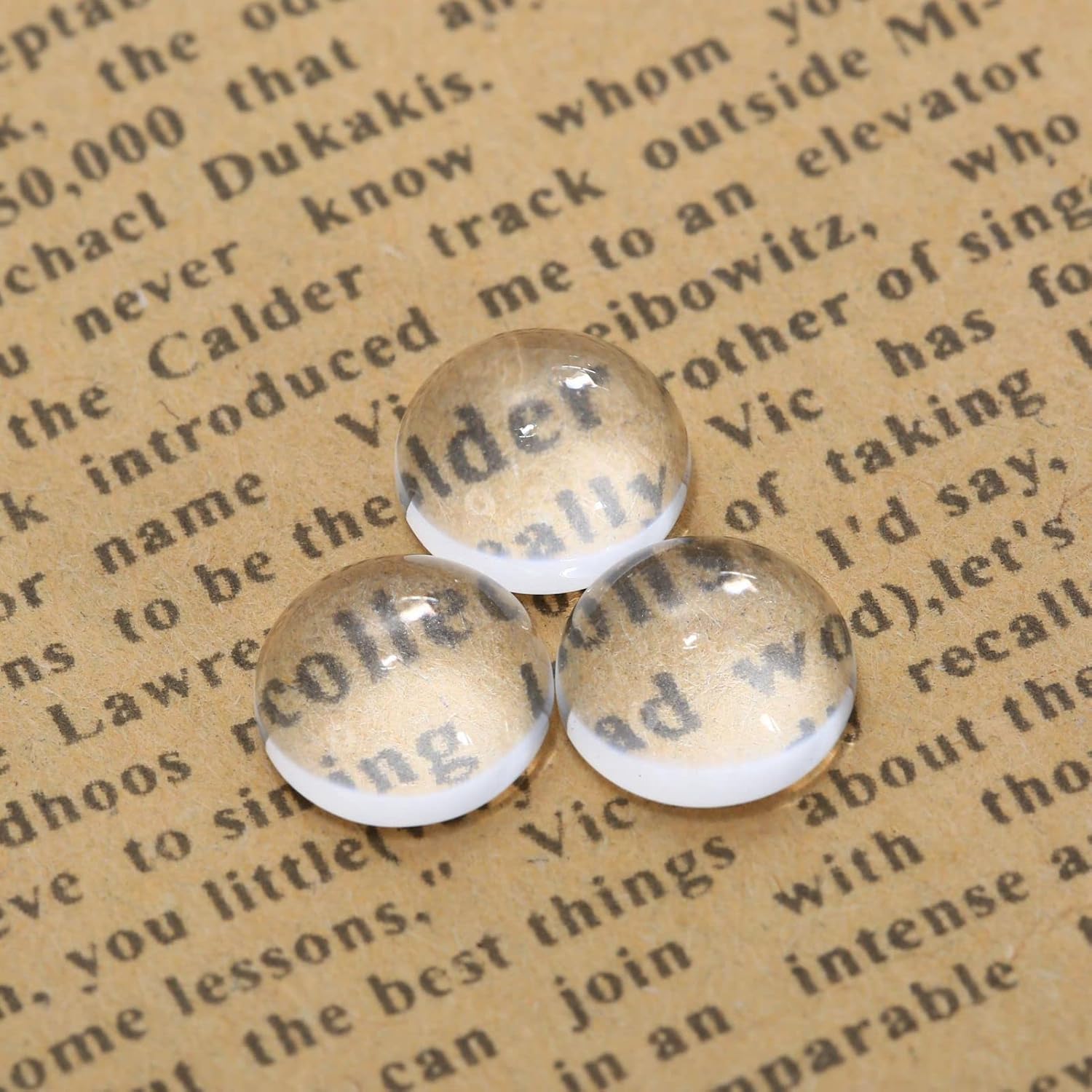 Dophee 20Pcs Clear Transparent Hemisphere Glass Cabochon Dome Flatback Crystal Magnify Base Cover,8mm