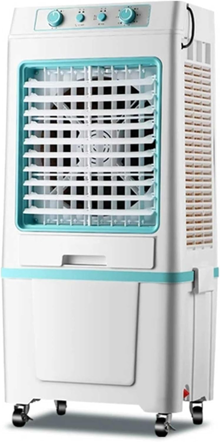 Portable Air Conditioners, Evaporative Air Cooler, Swamp Cooler with 40L/8.8 Gal Water Tank, 3-Speed Fan, 120°Oscillation, 2 Ice Packs, for Room Garage Patio(Blue)