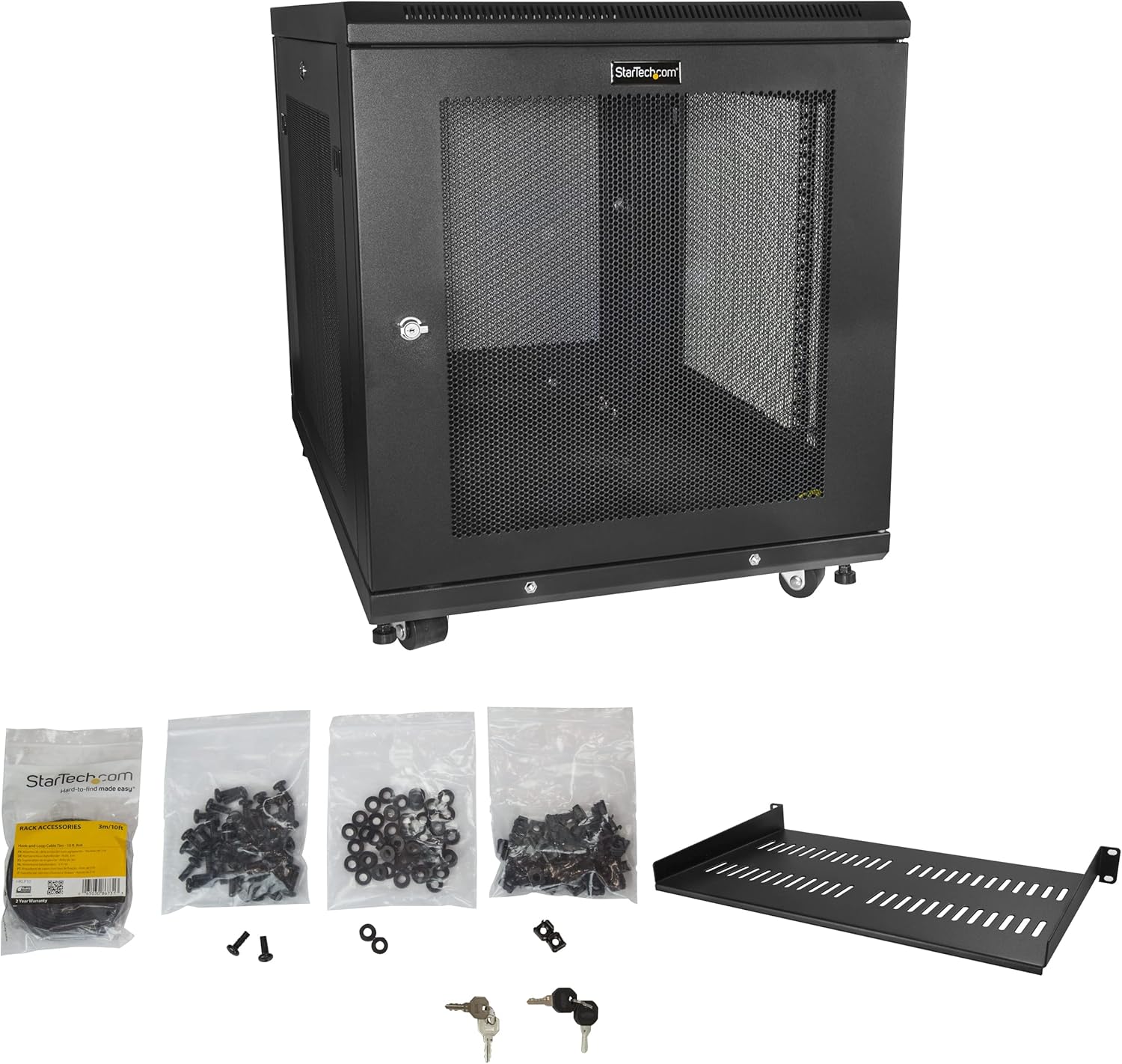 StarTech.com 4-Post 12U Server Rack Cabinet, 19