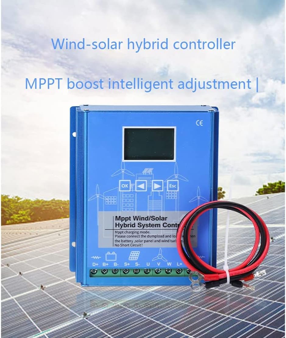 2000W/4000W/6000W MPPT Solar Charge Controller 12V/24V/48V Intelligent Identification Buck Wind Hybrid System Charge Controller Solar Panel Battery Regulator with LCD Display,6000W-12V