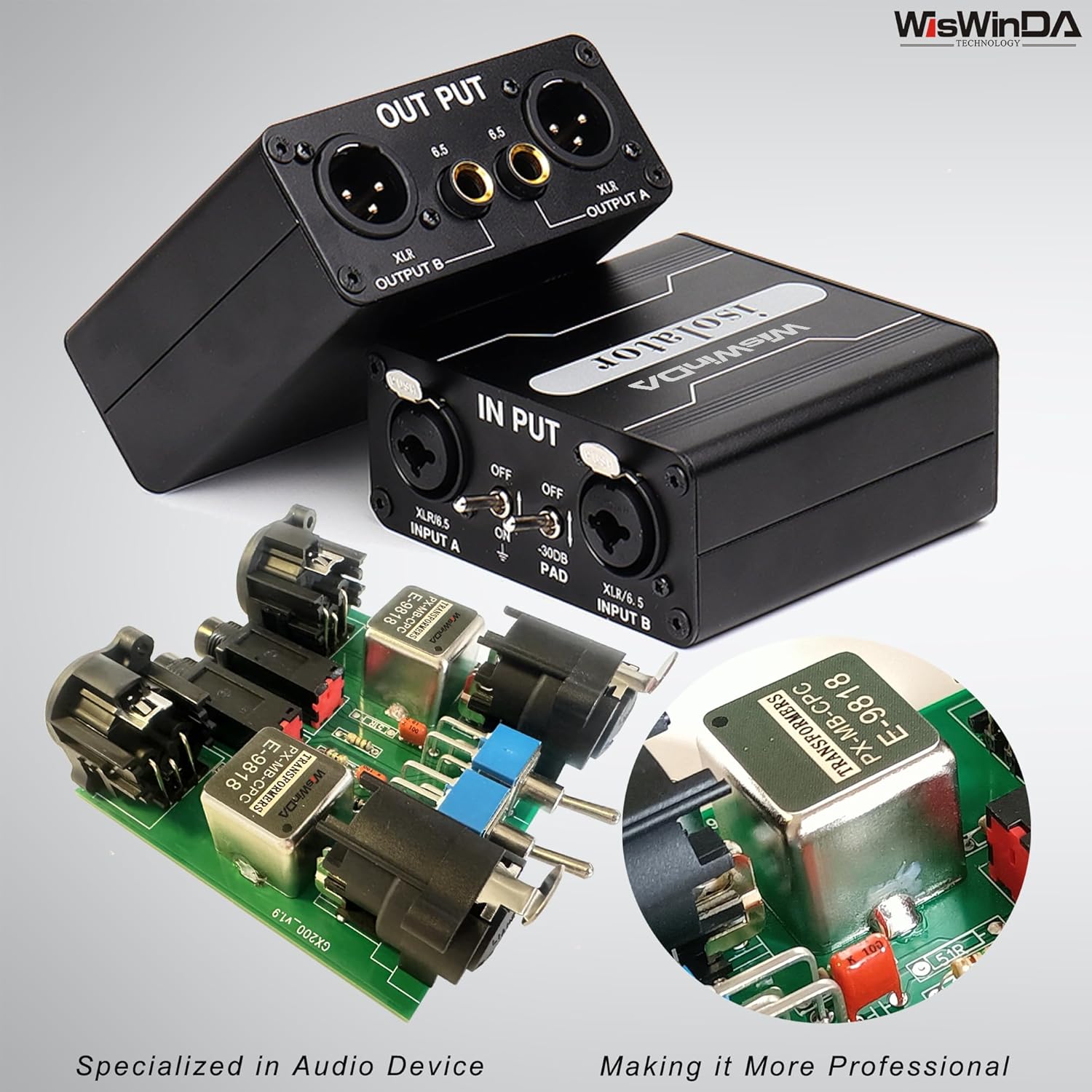 XLR Ground Loop Isolator Hum Eliminator for Home Stereo System/Speaker/Car Audio/Car Kit/Audio Player (Eliminate The Buzzing Noise) (XLR-Dual Channel Stereo)