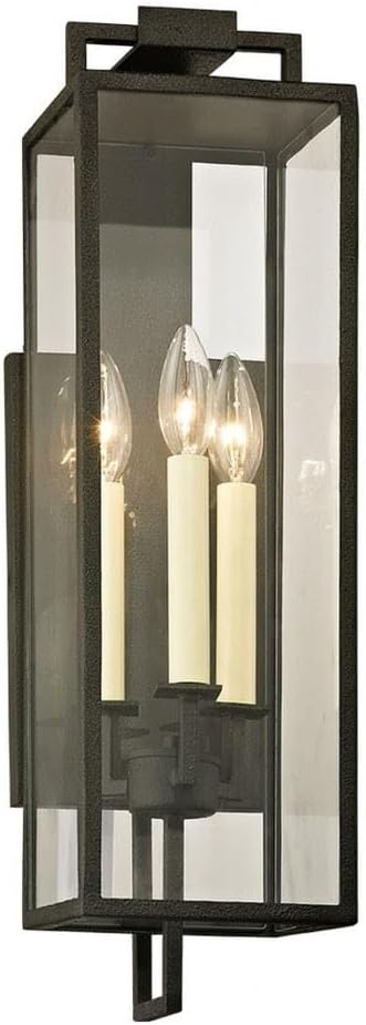Troy Lighting B6382-FOR Beckham-3 Light Outdoor Wall Mount-6 Inches Wide by 21.5 Inches High, Finish Color: Forged Iron
