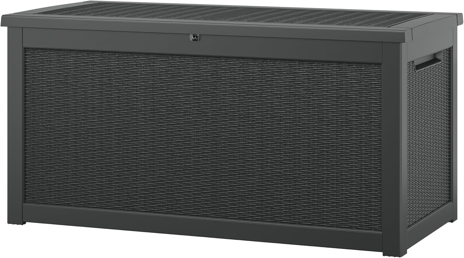 NUNU LAB 300 Gallon Outdoor Storage Box,Resin Large Sturdy Deck Box, Backyard Outside Storage Box Waterproof with Double Wall Panels,Package Delivery Garden Outdoor Hose Bin