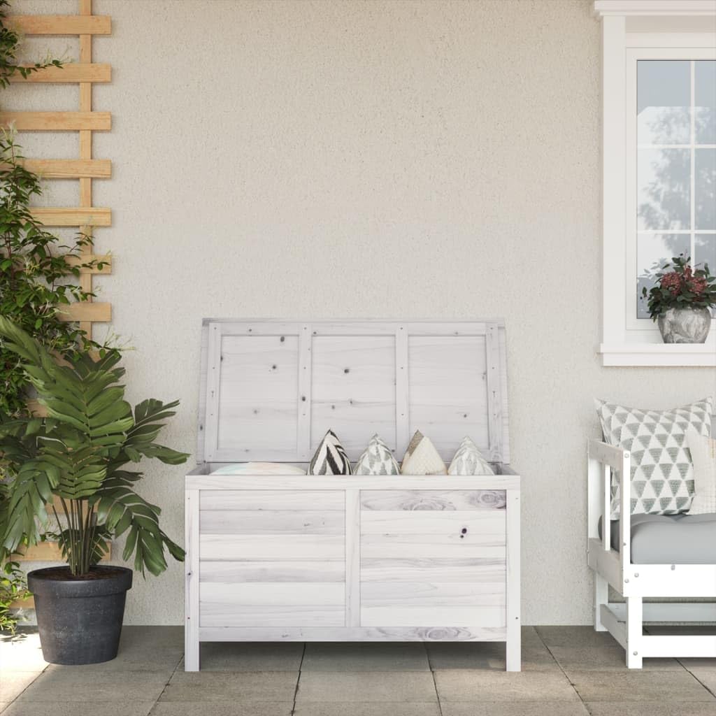 Outdoor Storage Container, Patio Storage Box, Wooden Portable Deck Box & Outdoor Container, White 39