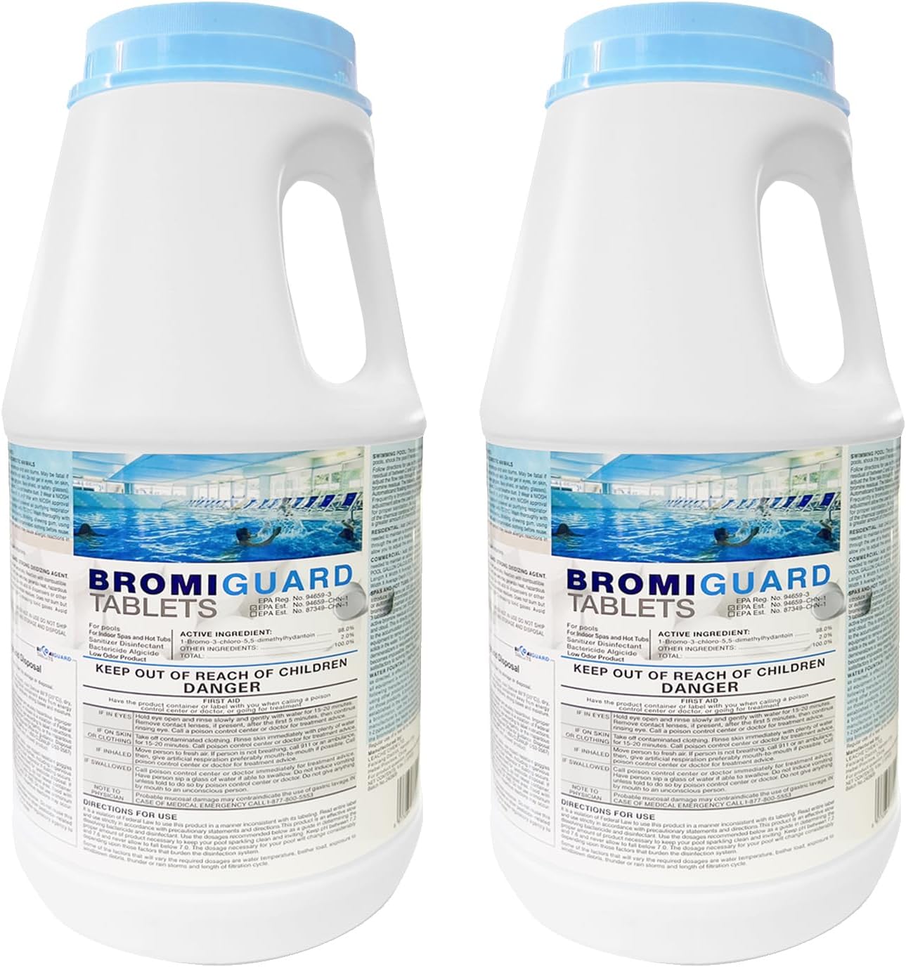 Pack of 2 | BROMIGUARD Bromine Tablets 1 Inch 4 Lbs for Spa Hot Tub Chemical Sanitizer Bromine Tabs | Long-Lasting 1