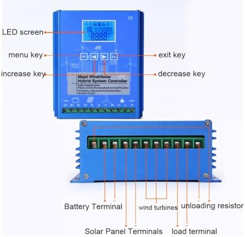 220V 12000W Wind & Solar Hybrid MPPT Charge Controller - 12V/24V/48V Automatic with Dump Load & LCD Display, Universal Off-Grid Solution for Wind & Solar Energy Management