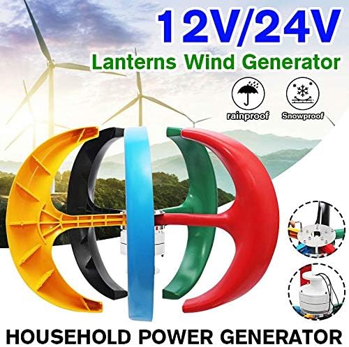 6000W 5 Blades Lantern Wind Turbines Generator AC 12V 24V Motor Kit Vertical Axi for Home Hybrids Streetlight Electromagnetic,24v