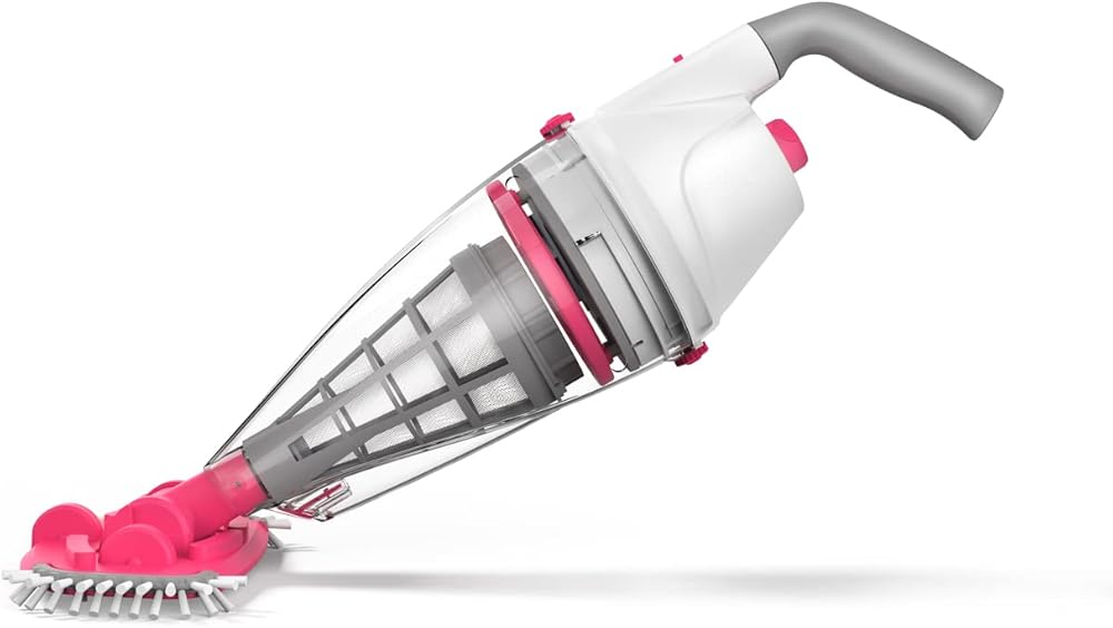 Rechargeable Pool Vacuum Cleaner Set with Interchangeable Brush Heads, for Inground and Aboveground Pools, Spa, Hot Tub, Cordless with Powerful Lithium-ion Battery up to 40 min Pool Cleaning