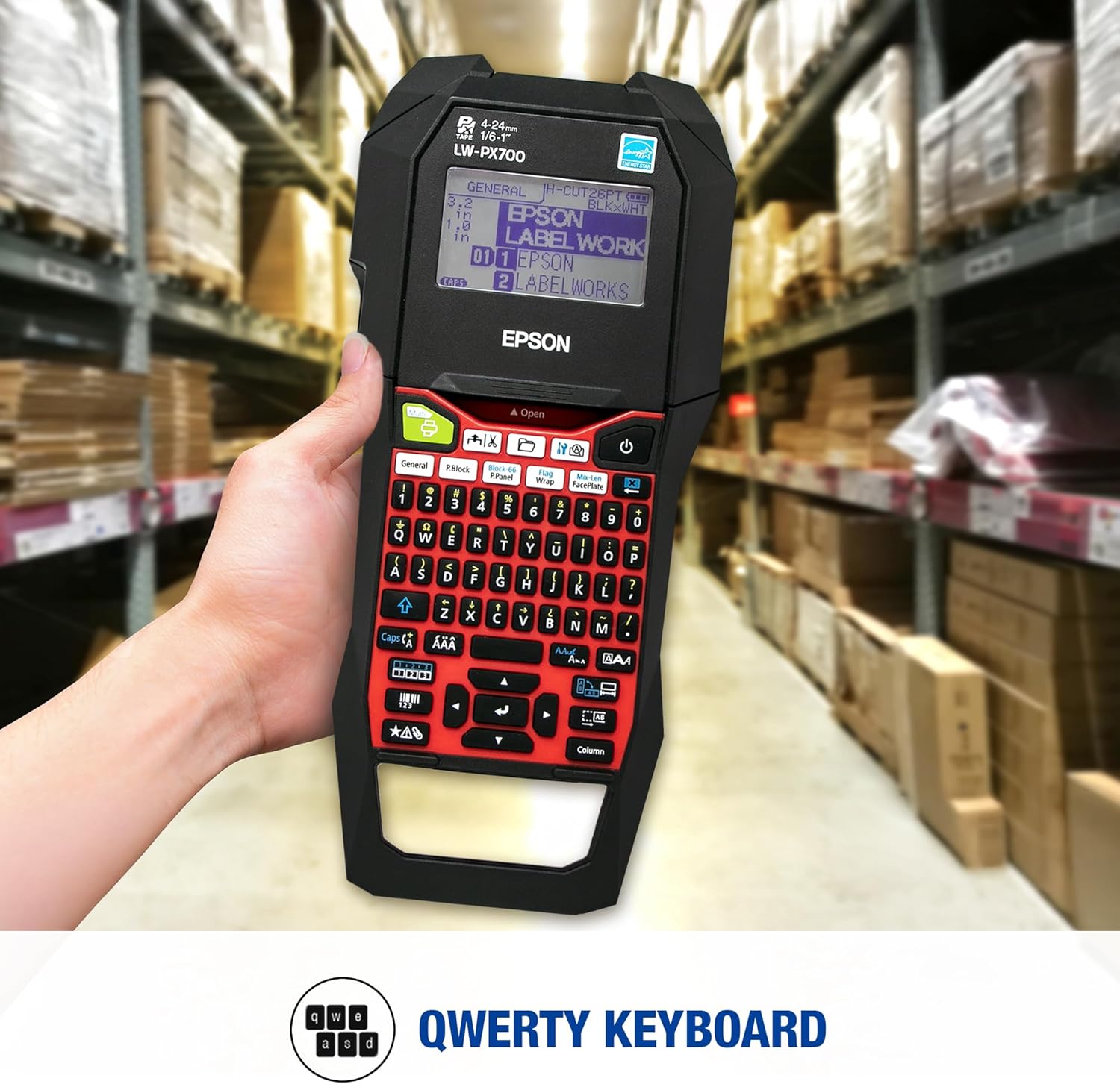 LABELWORKS Epson LW-PX700PCD Industrial Label Maker Kit - Complete Kit with Accessories, Compatible with Large Variety of Tape Types, Portable Handheld Label Printer