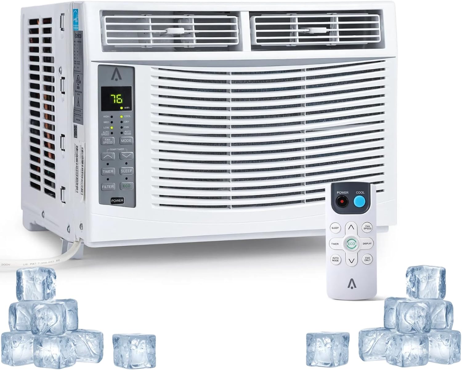 6000 BTU WiFi Window Air Conditioner for Small Rooms - Remote + App Control, UL Certified, Cools 250 Sq.Ft, Bedroom/Office