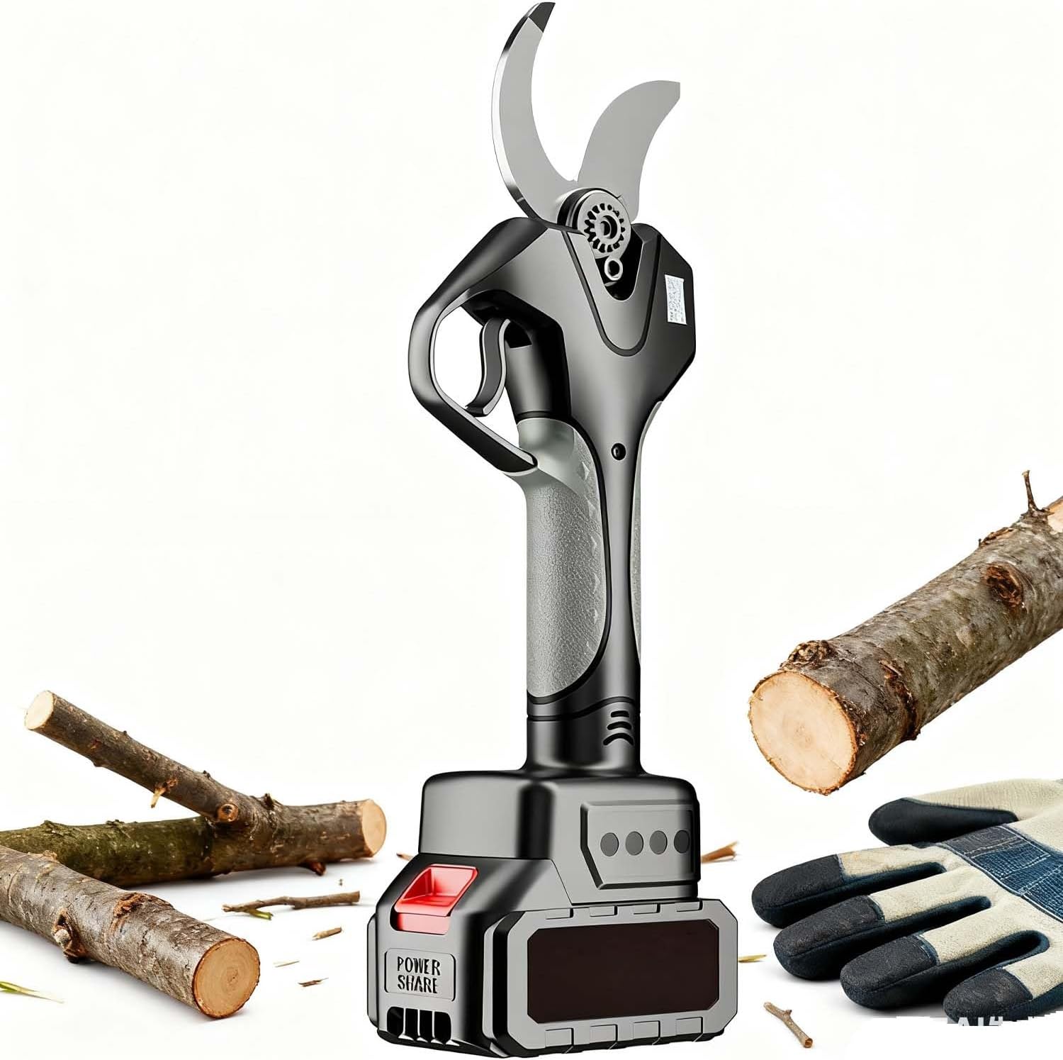 Upgraded Electric Pruning Shears,Brushless Motor Electric Pruner 3 Inch Cut Capacity with LCD Screen Sa-fety Lock and SK5 Blades for Efficient Branch in Garden Park Farm(With pole)