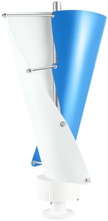 100W Vertical Wind Turbine Generator with 5 Blades & Controller - Eco-Friendly Wind-Solar Hybrid for Marine, Boat, and Outdoor Streetlight Solutions (White & Blue)