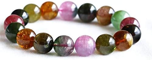 1 strands natural colorful pink green purple red tourmaline bracelet round big beads 12mm 05059