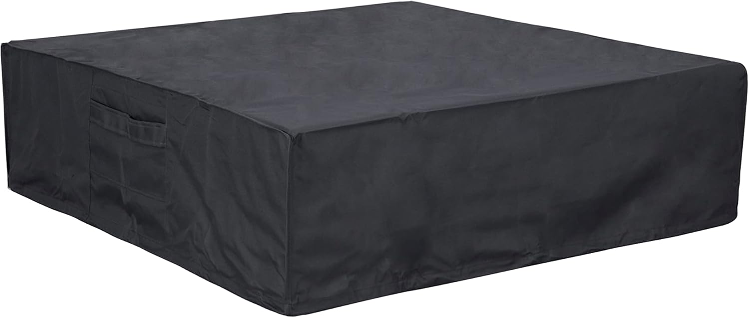 Pyromania Monument Outdoor Concrete Fire Pit Table, 41 x 41 Inches - Natural Gas Model in Slate Gray Color