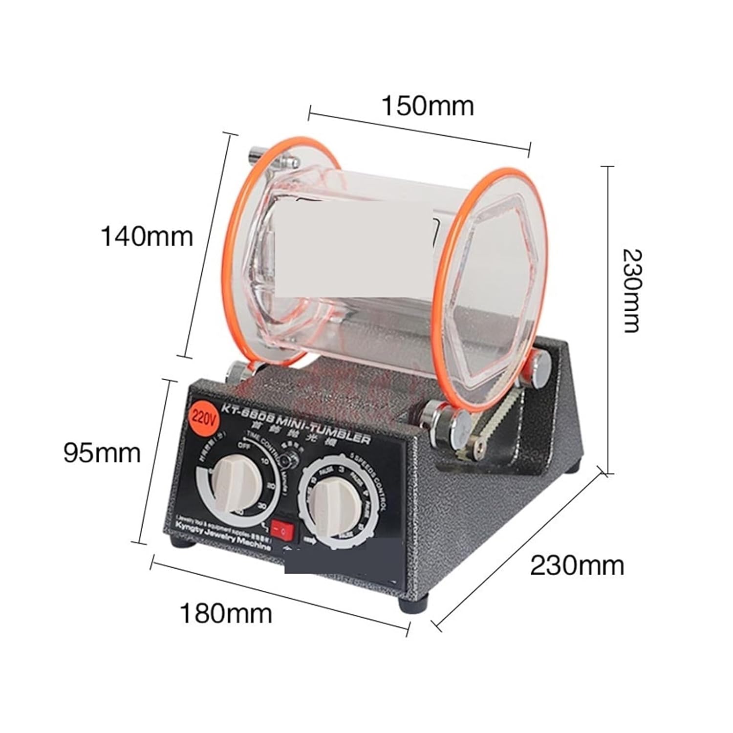 Drum Polishing Machine, Jewelry Rotary Tumbler, Mini-Tumbler, Polishing Machine, 3kg