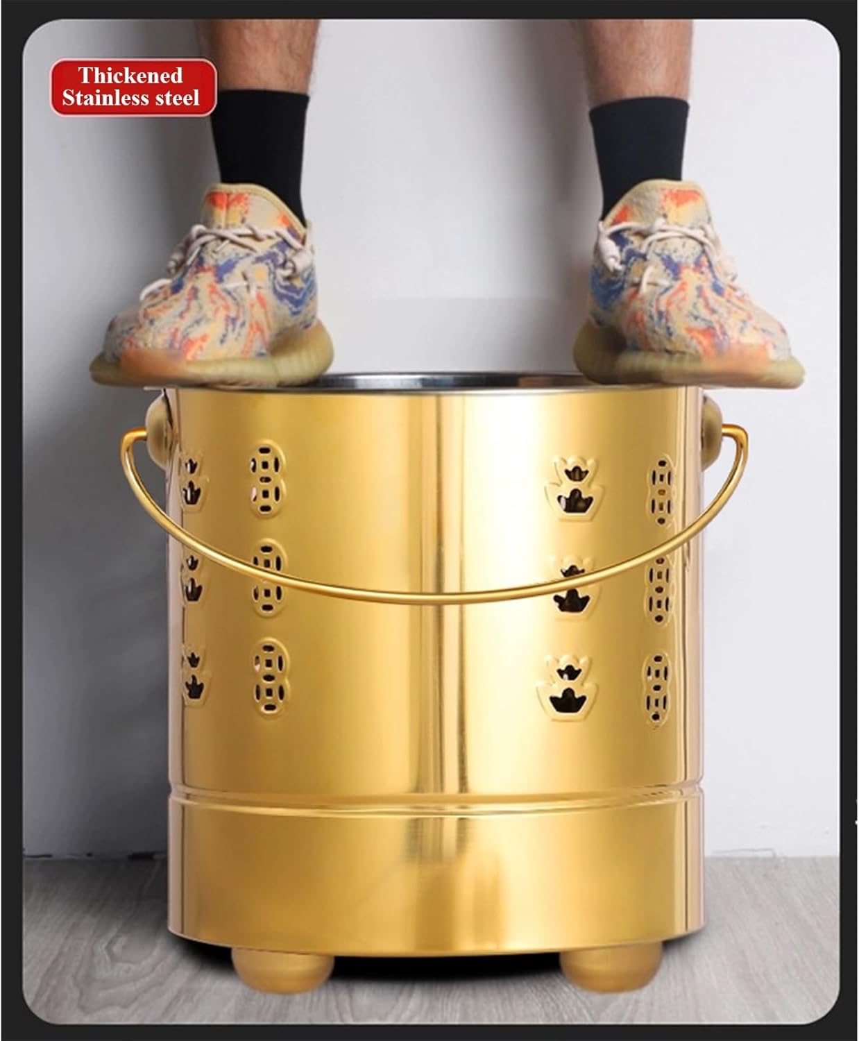 Stainless Steel Burn Barrel Incinerator Burn Barrel, Fire Barrel For Burning Trash Outdoor Yard Waste Incinerator Metal Incinerator Cage With Burning Tongs Fire Pit For Wood Rubbish Leaves Cardboard(S