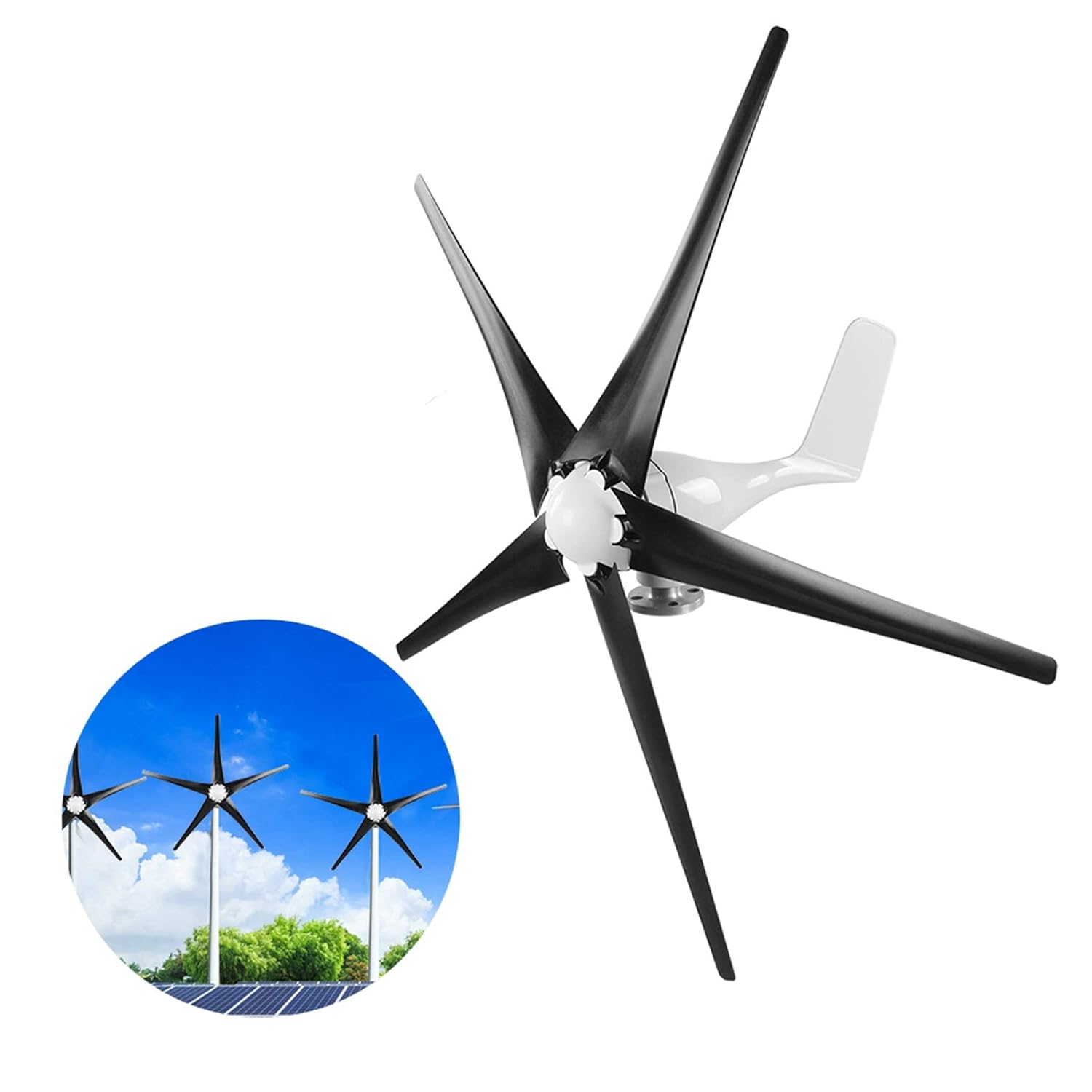 5 Blades Wind Generator, Professional Wind Turbines Kit, 800W 5 Blade Wind Generator, 2.0 M/s Low, Solar and Wind Power Parts and Accessories (24V)