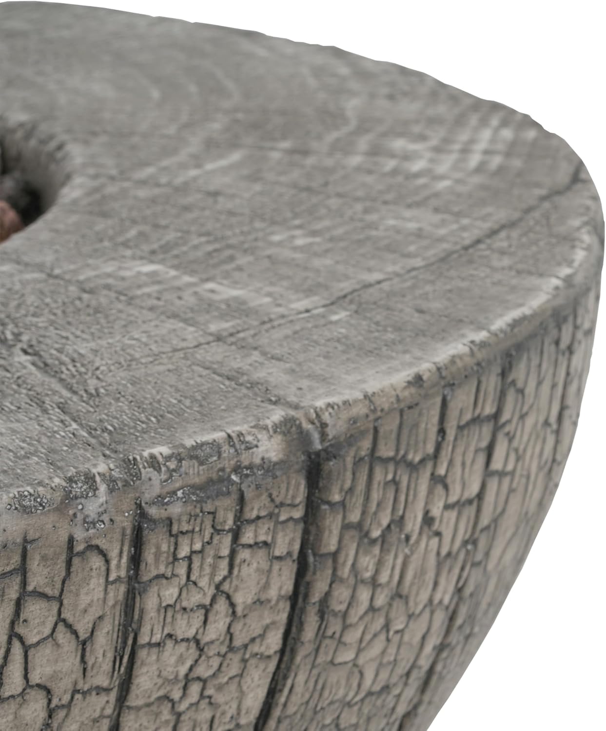 28 Inch Light Gray Propane Fire Pit Table, 30,000 BTU Outdoor Fire Pit for Patio with Lava Rocks, Round Portable Gas Fire Pits for Outside Backyard Garden Deck Use, Only Table (Cover Not Provided)