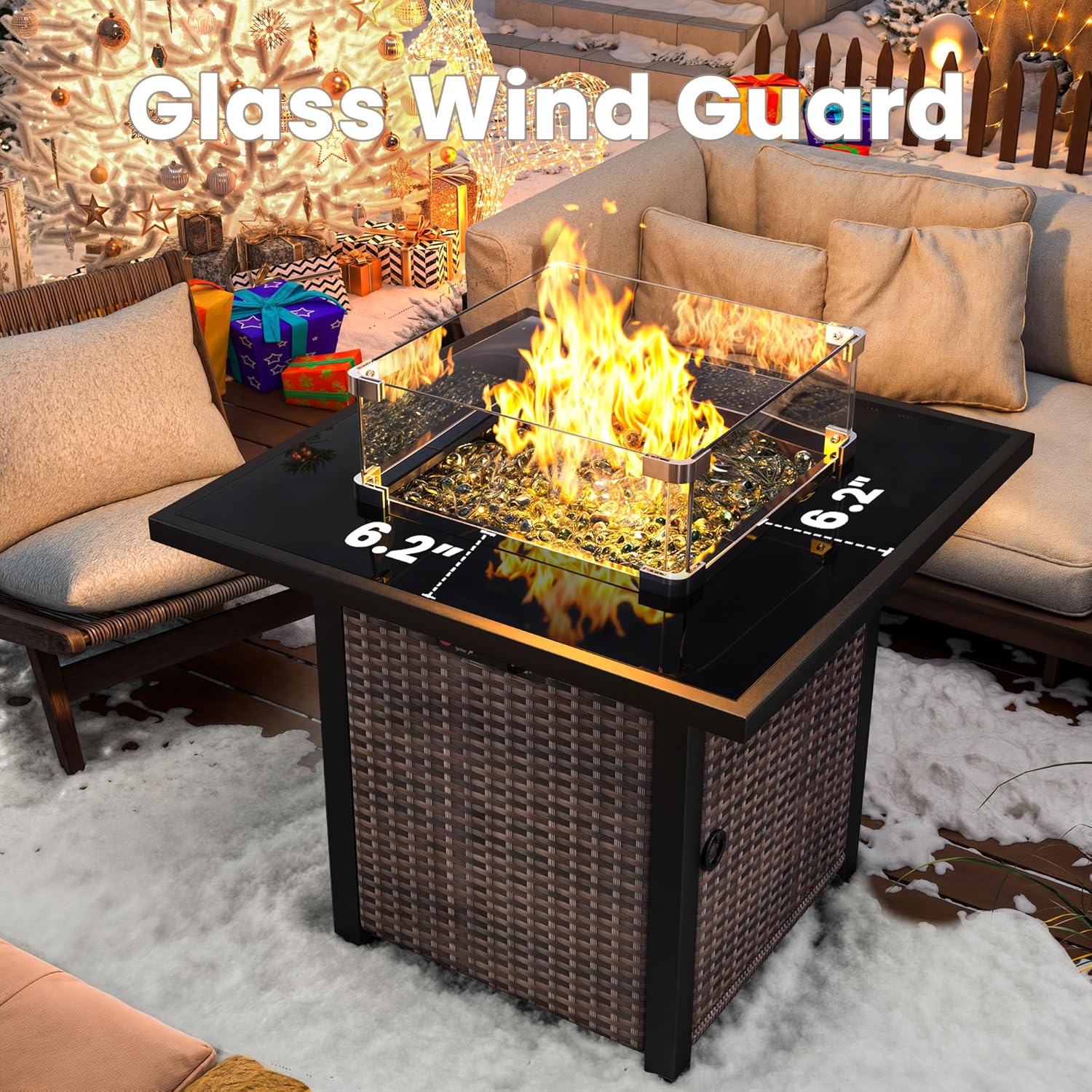 Propane Fire Pit Table, Outdoor Fire Pit Table, 28