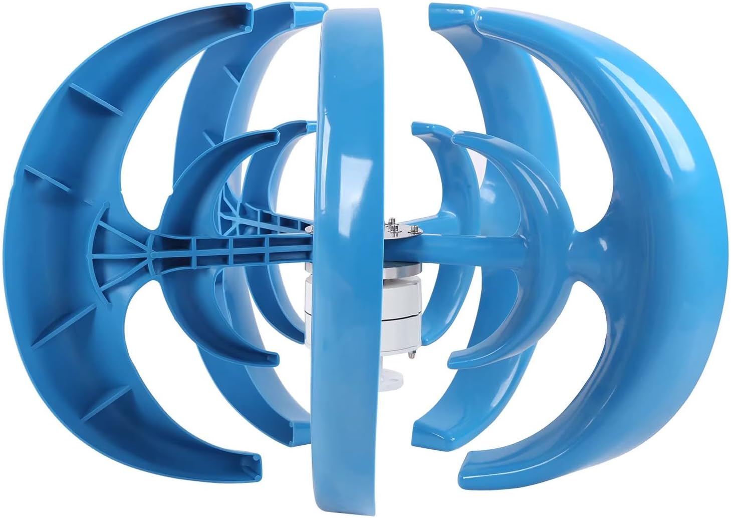 Wind Turbine 5 Blade Wind Vertical Axis Generator Blue Electricity Producer Equipment for Boats Terraces Cabins Or Mobile Houses Charging(Size:300W)