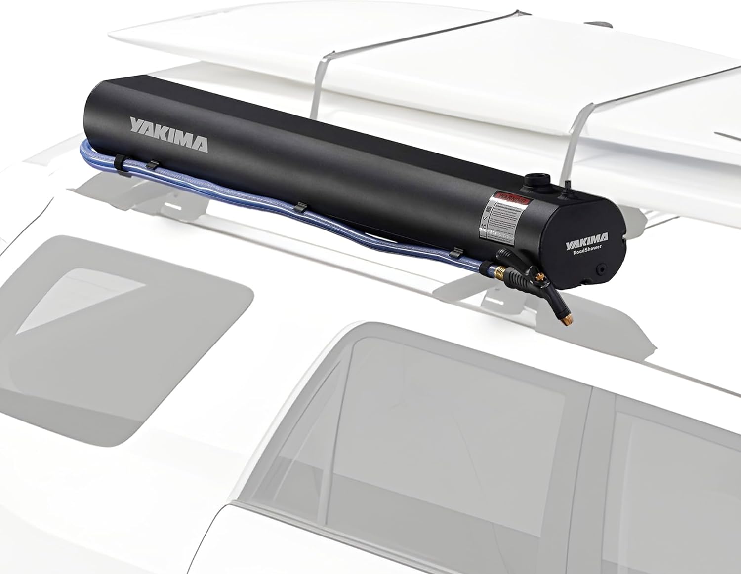 Yakima RoadShower Portable Aluminum Pressurized Water Storage with Garden Hose Adapter and 2 Outlet Water Ports