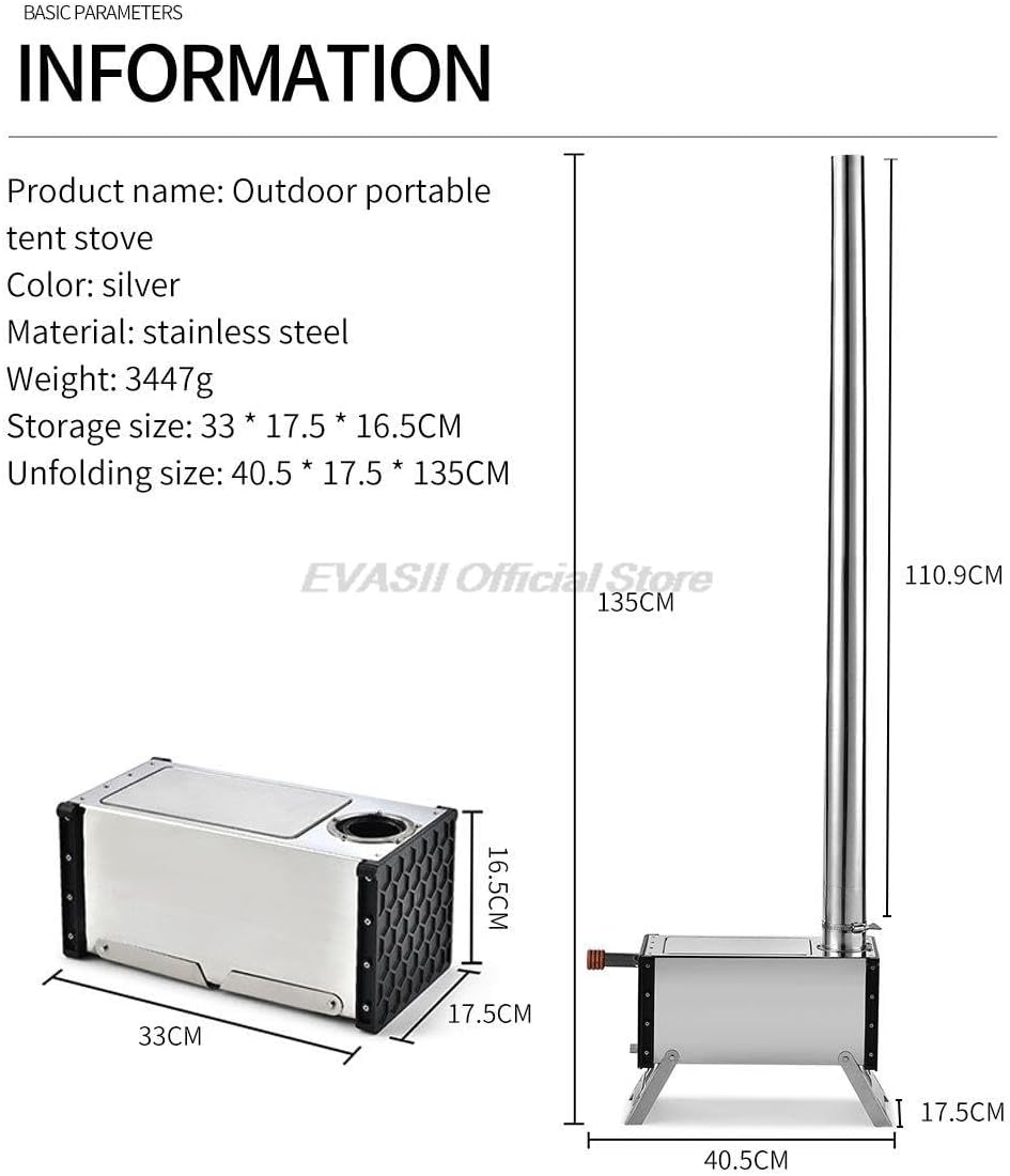 Outdoor Fireplaces Portable Wood Foldable Camping Stove Outdoor with Gloves Collapsible Tent for Backpack Fishing Heating Fire Pits