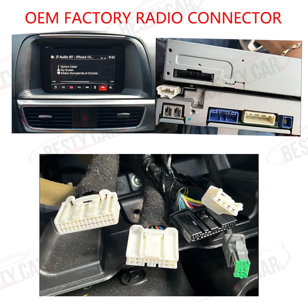 16pin Car Stereo Radio Power Retrofit Wiring Harness Adatper fits for Mazda 3 Atenza CX-4 Axela CX-5 with Amplifier